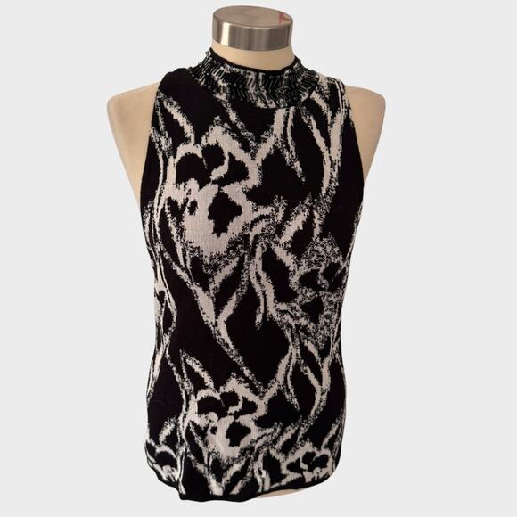 White House Black Market Medium Sleeveless Mock Neck Top Poly Rayon - Picture 1 of 9